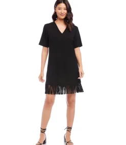 V-Neck Fringe Dress