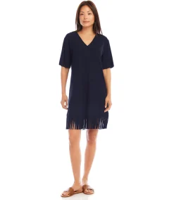 V-Neck Fringe Dress