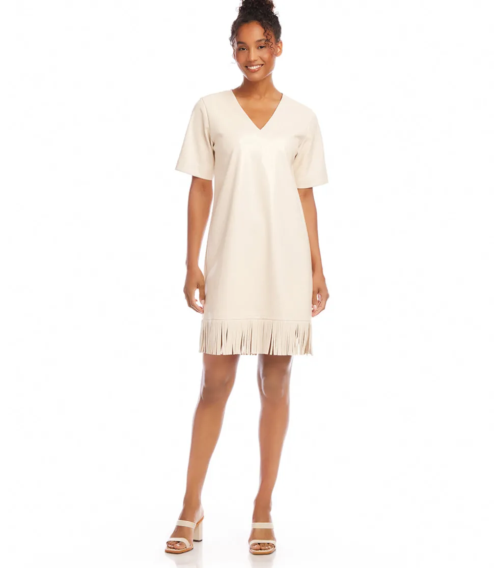 V-Neck Fringe Dress