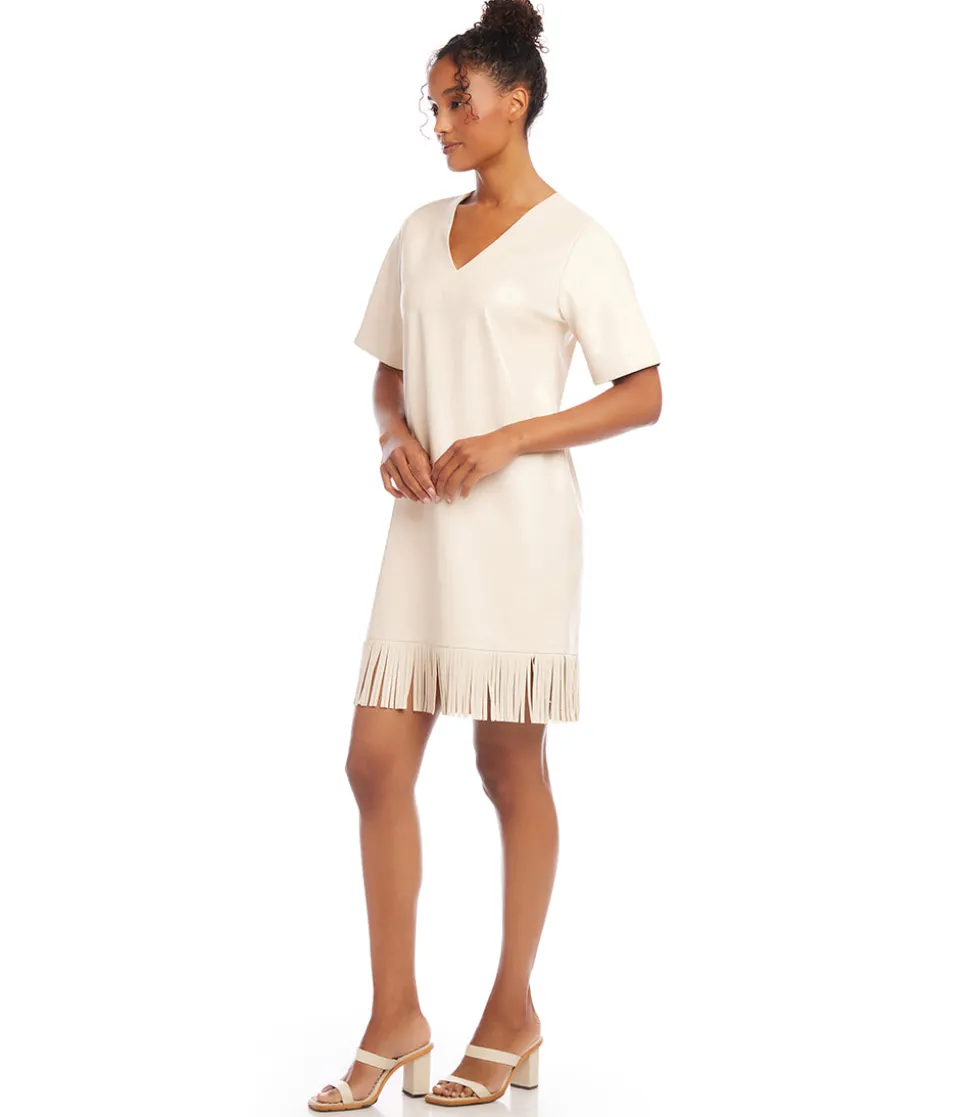 V-Neck Fringe Dress