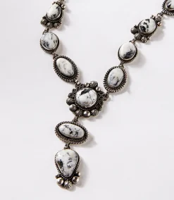 White Buffalo Lariat Necklace