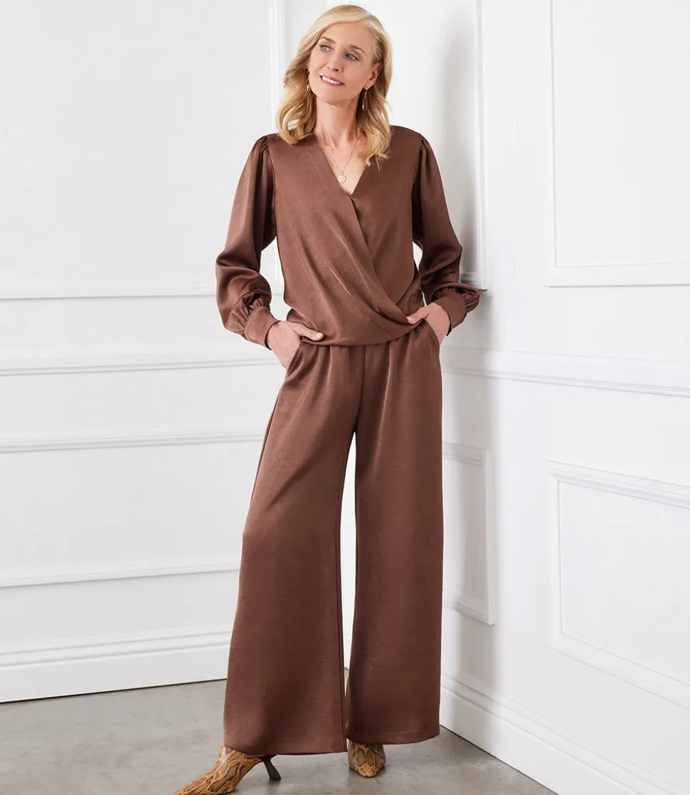 Wide Leg Satin Pants